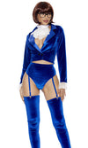 Sexy Forplay Austin Powers Blue Velvet 5pc Costume 553152