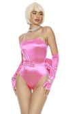 Sexy Forplay Girl's Bestfriend Pink Satin Bodysuit 4pc Marilyn Costume 553153