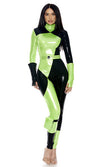 Sexy Forplay There SheGo Neon Green & Black Jumpsuit Kim Cartoon Costume 553115