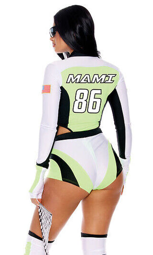 Sexy Forplay Green Light Go Motocross Racer 5pc Driver Costume 553123