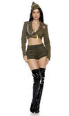 Sexy Forplay Command Attention Military 3pc Olive Costume 553139